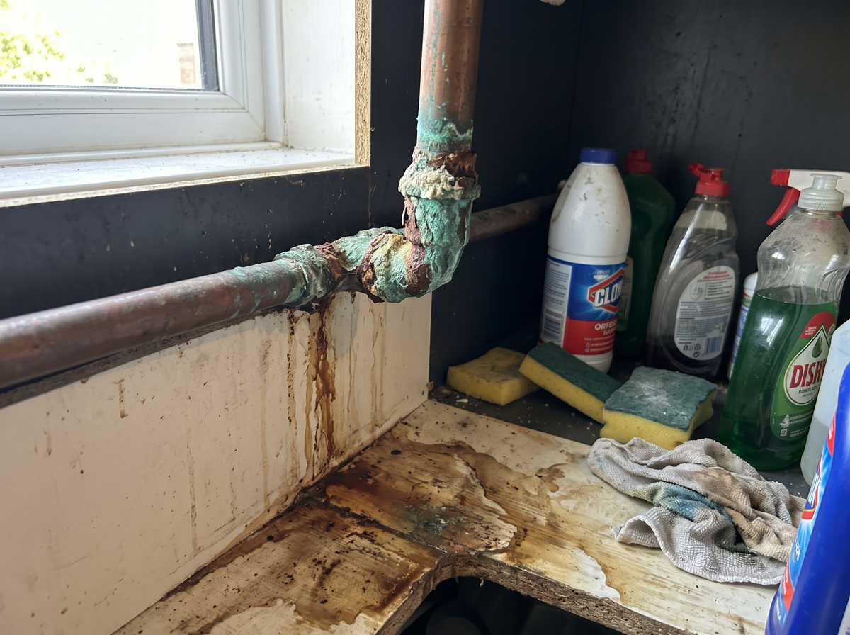 Corroded pipe before repair